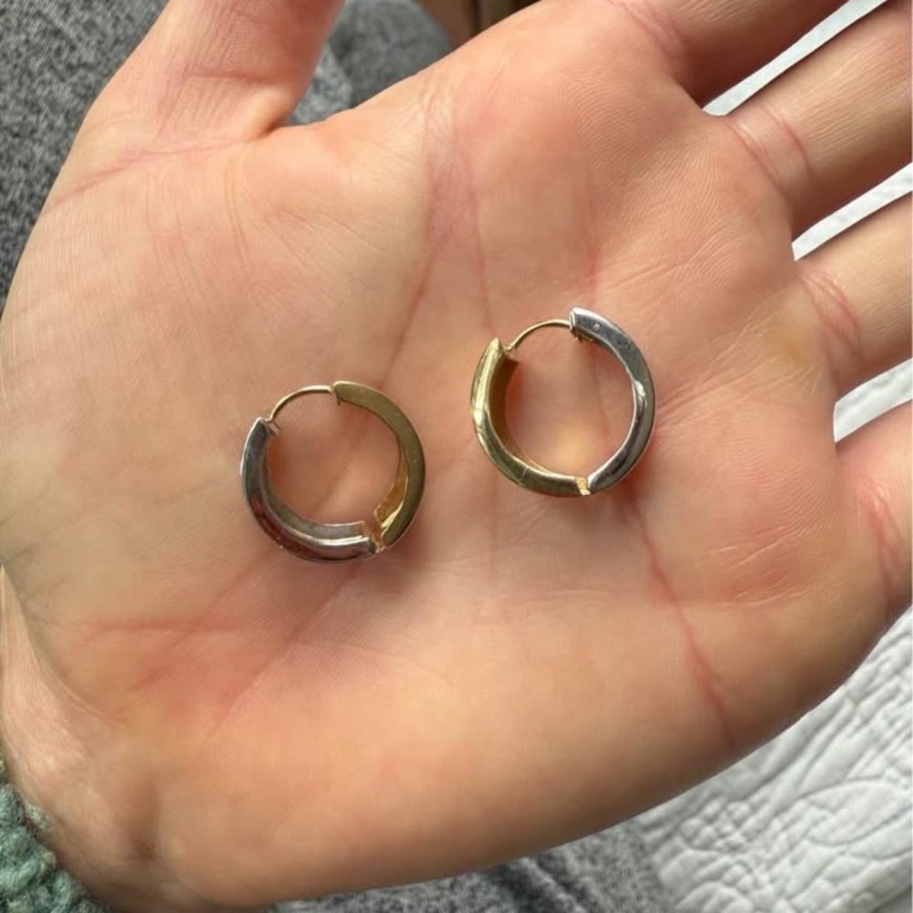 Two Tone Gold Huggies